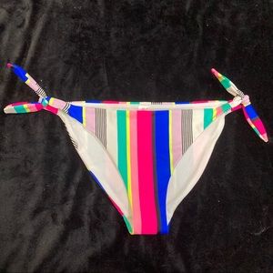 Colorful Stripe Tie Side Bikini Bottom